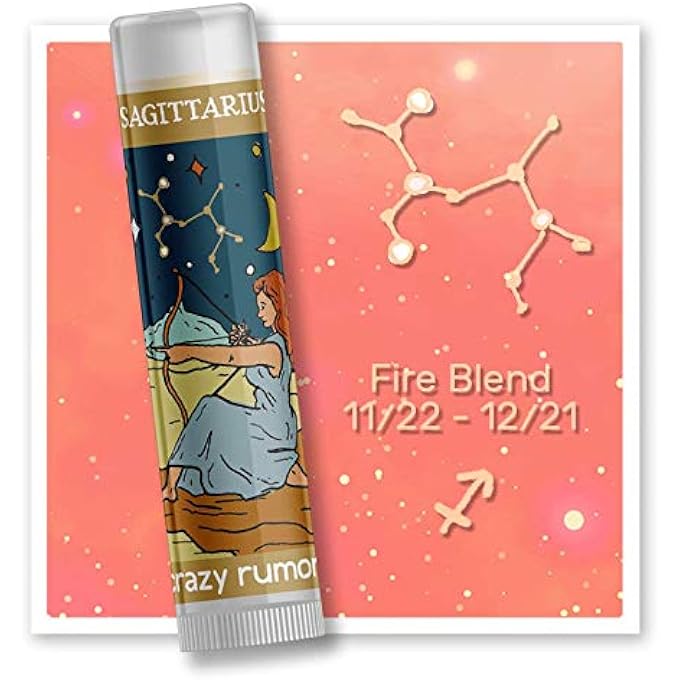 crazy rumors SAGITTARIUS ZODIAC ALL NATURAL, PLANT BASED LIP BALM TO MOISTURIZE AND NOURISH YOUR LIPS - FIRE BLEND (SWEET ORANGE, FRESH BERRY, AROMATIC SPICE) - Image 3